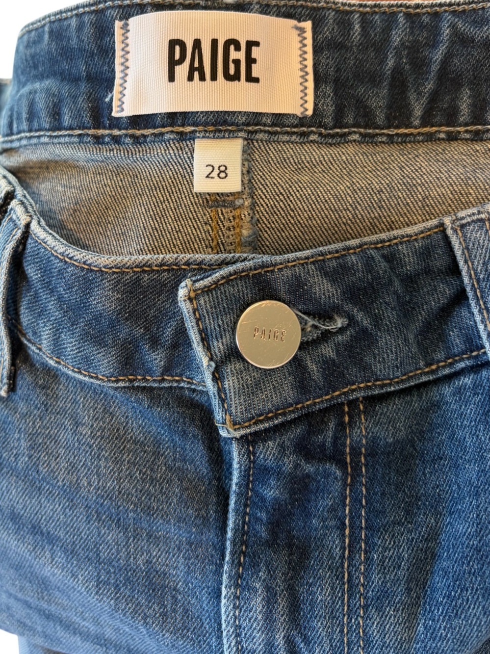 Paige NWT Harper Wide-Leg Jeans Timbre Size 28 - Picture 6 of 10